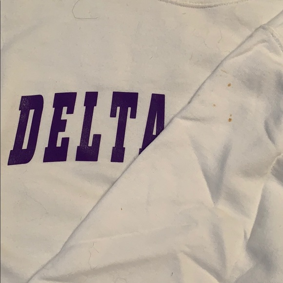 White Delta Zeta Crew Neck Sweater, Medium - Picture 3 of 3